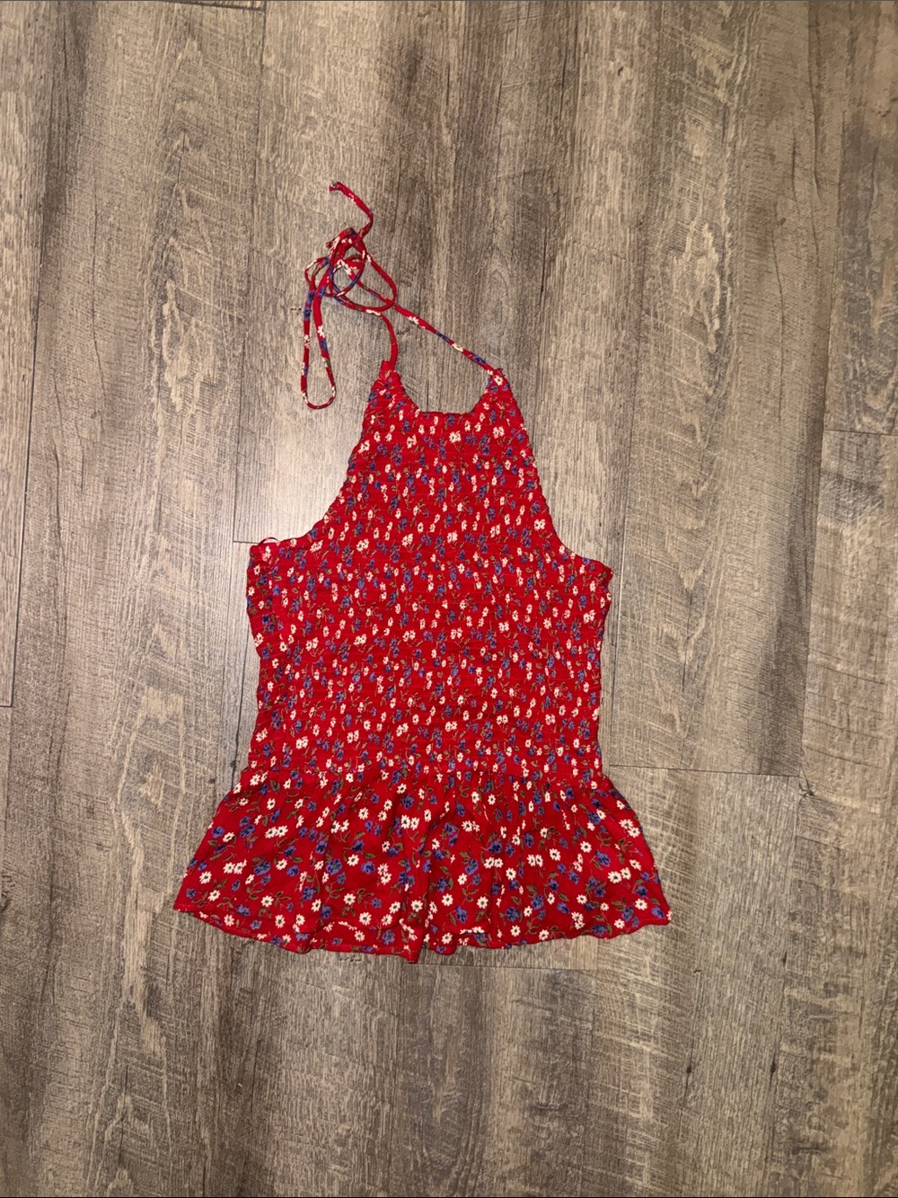 Patrons of Peace Red Floral Halter Camisole